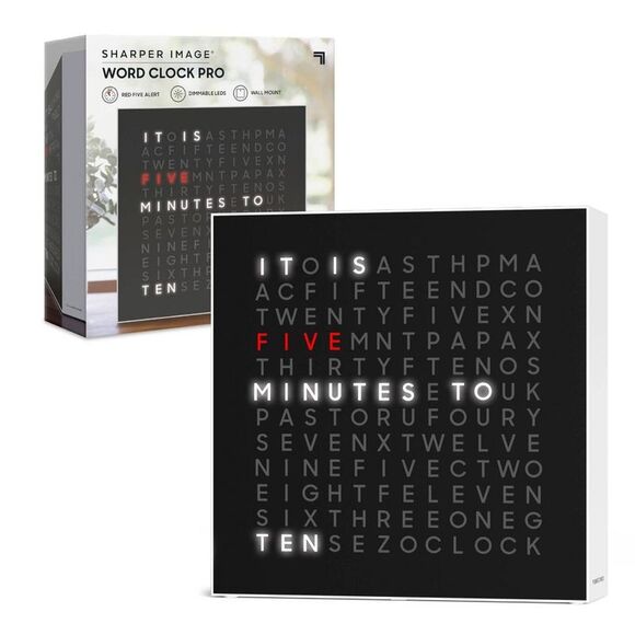 Sharper Image | Other | Open Box Sharper Image Led Word Clock Pro Black ...